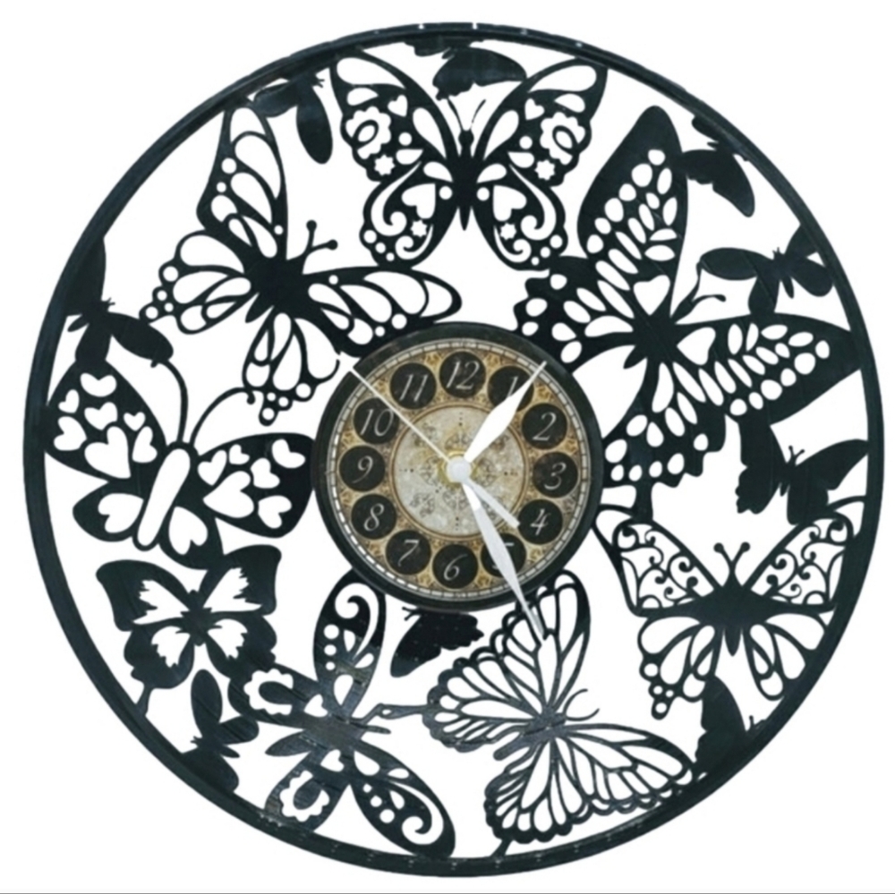 BUTTERFLIES 🦋 vinyl record clock - Picture 1 of 4